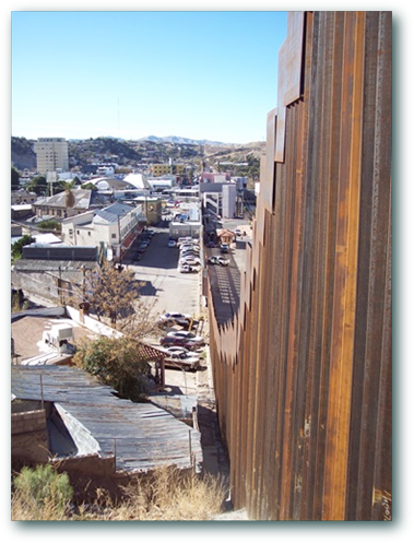 Mexican Side of Border wall between Nogales, Sonora & Nogales, Arizona 2011